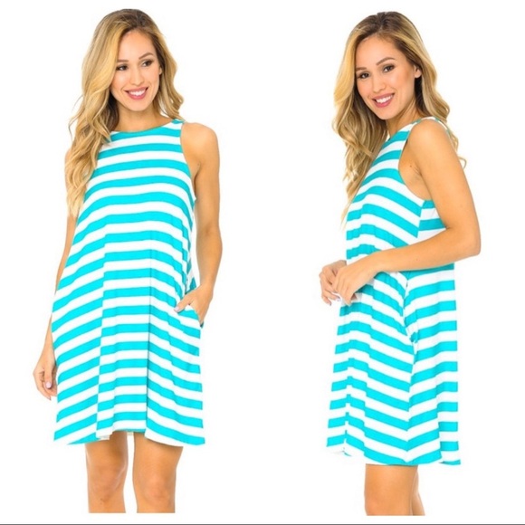 🛍NEW! STRIPED SHIFT DRESS 👗 - Picture 1 of 6